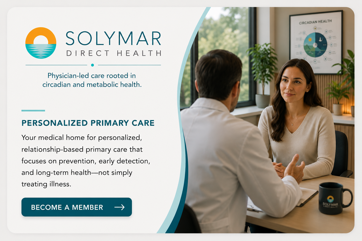 SOLYMAR Direct Health — Physician-led care rooted in circadian and metabolic health. Personalized primary care.